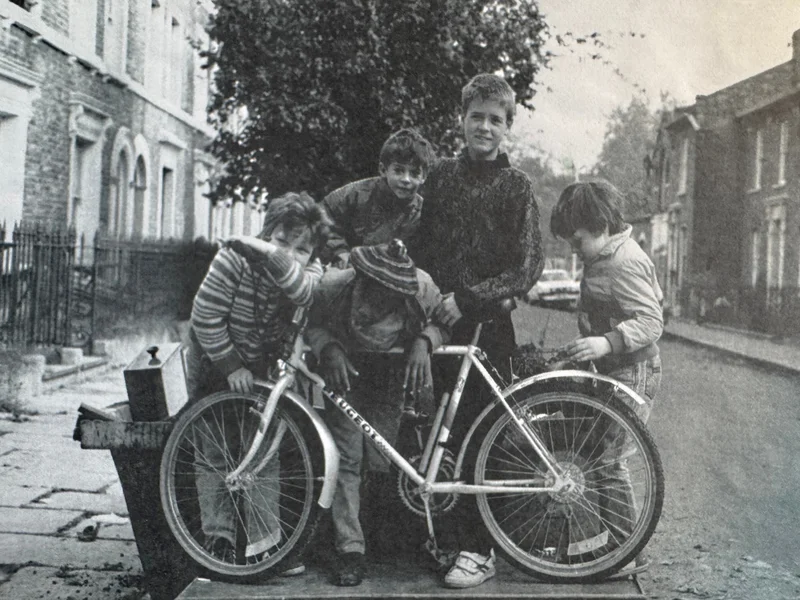 Young people with bike
